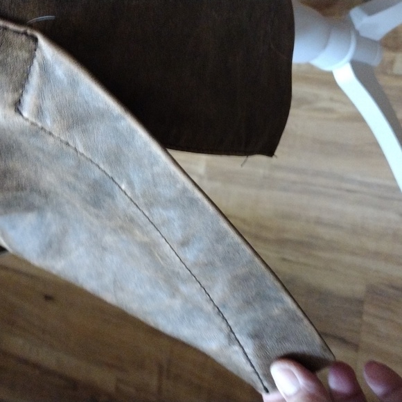 MEN'S M KENNETH COLE REACTION BROWN WASHED OUT AWESOME GRUNGE LOOK LEATHER COAT - Picture 11 of 16